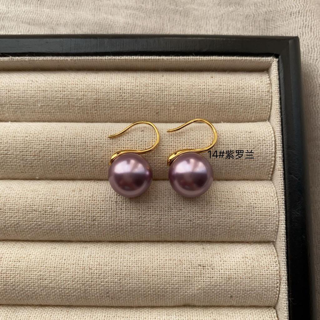 Elegant Light Luxury Pearl Stud Earrings Multi-Color Niche High-End Classic Personalized Commuter Ear Hook Earrings