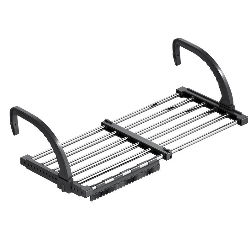 Telescopic Punch-Free Clothes & Shoe Drying Rack for Window Railings and Balcony