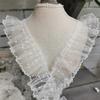 Elegant Pleated Lace Trim Vintage Polka Dot Mesh Ribbon Lace Fabric Ribbon  Dress Accessories