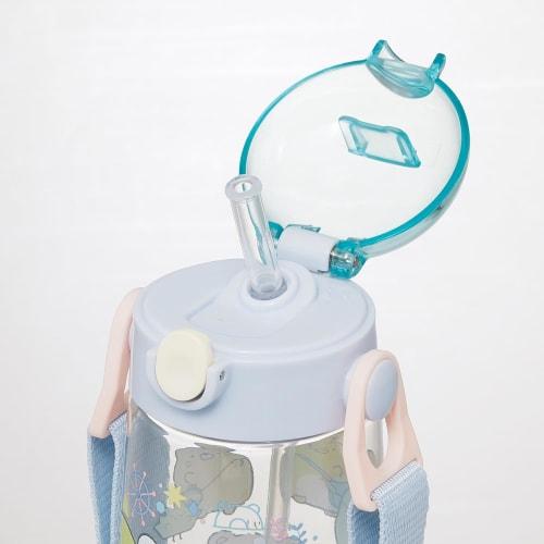 Skater Children's Clear Silicone Water Bottle with Straw, 480ml, Sumikkogurashi "Shirokuma Hometown" Design, for Girls, PDSH5-A