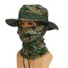 Sombrero de Pesca Camuflaje Hombre, Gorro Boonie Ala Ancha con Pasamontañas, Plegable, Accesorio Táctico Exterior