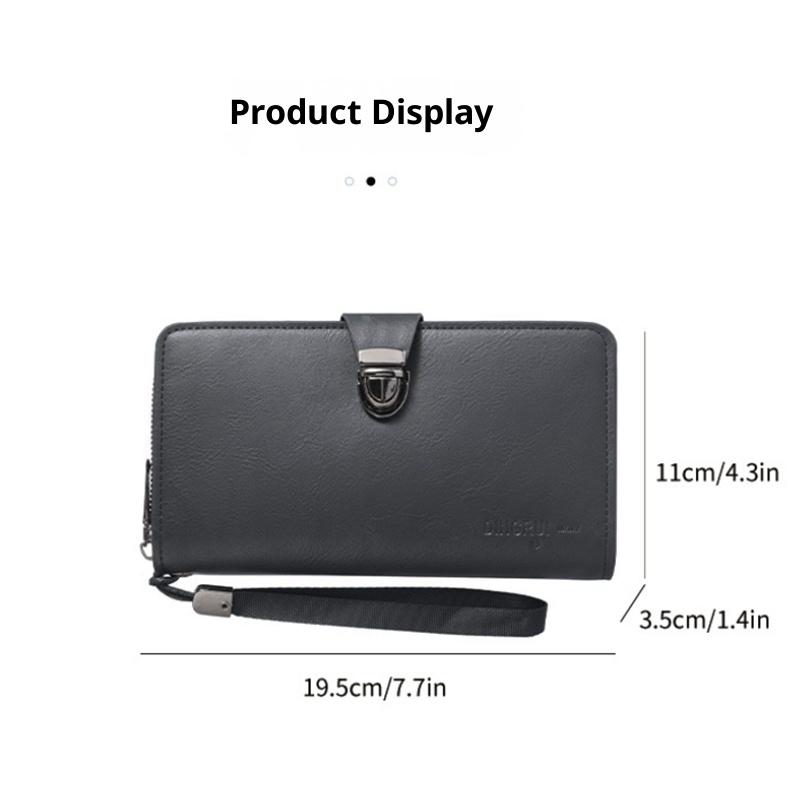 Pu Handhold Long Zipper Wallets Men Women  Business Coin Pocket Multi-Card Slot Card Case Wallet Luxury Purse Phone Bag