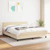 3140390 vidaXL Divan Bed with Mattress Cream 160x200 Cm Fabric