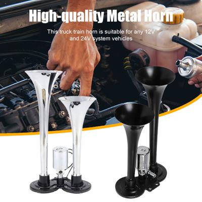 Kit de buzina de trem super alto, resistente às intempéries, instalação simples, universal, poderoso compressor de ar, carro, caminhão, buzina