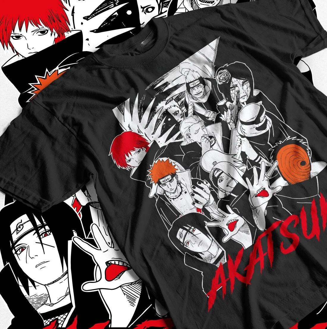 

Футболка Naruto Shikari Uchiba Мужская футболка 2025 Лето Новая Винтажная Мода Мужская и Женская Уличная Одежда 4XL