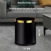10L Elegant Double-Layer Trash Cans with Lid and Golden Rim - Set of 2