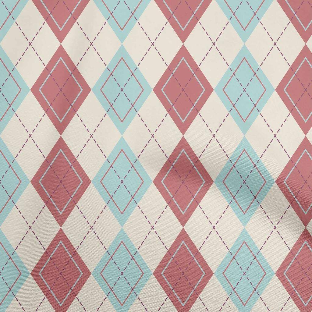 oneOone Cotton Flex Dark Rose Brown Fabric Argyle Quilting Supplies Print Sewing Fabric By The Yard 40 Inch