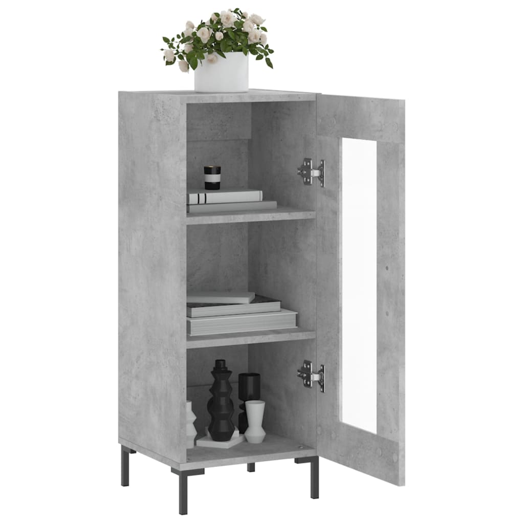 Sideboard Concrete Grey 34.5 x 34 x 90 cm Wood Based Material