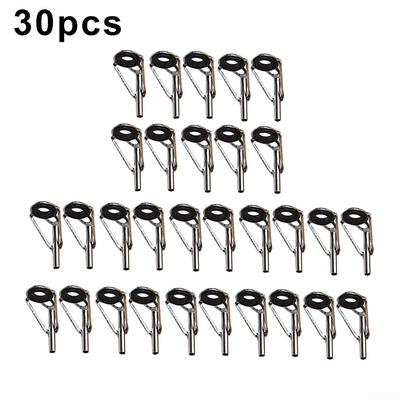 UK-30 X Guía de caña de pescar de cerámica, puntas de acero inoxidable, Kit de reparación de anillos de ojo superior