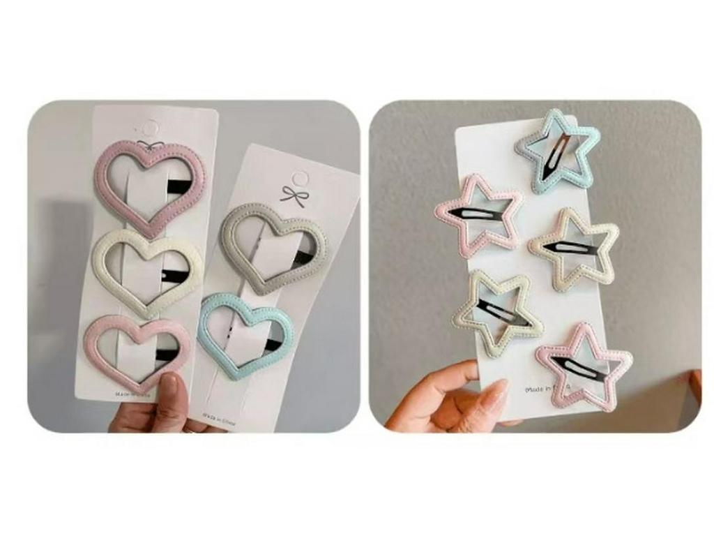 Polka Dot Leopard Print Leather Star Hair Clip - Cloud Cutout BB Clip for Side Bangs