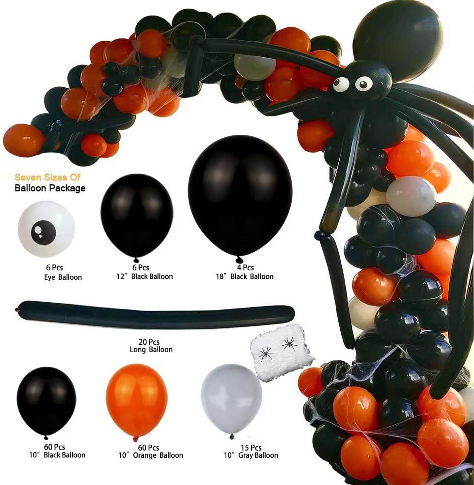 Halloween Balloon Arch Set Halloween Balloon Party Background Decoration Aluminum Film Latex Balloon Set