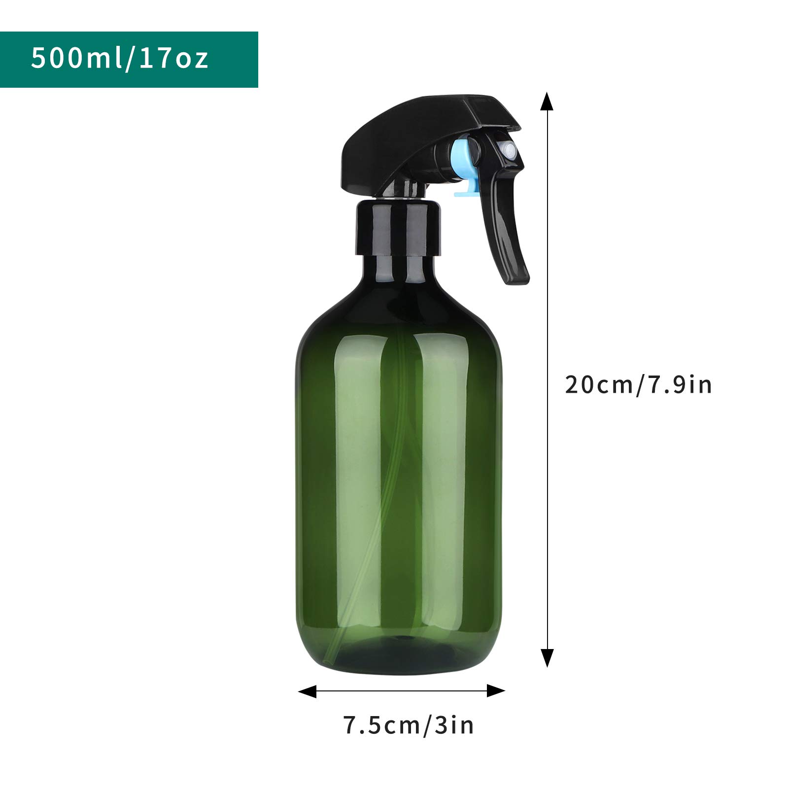 

500 мл темно-зеленая бутылка с тонким горлом, распылитель G Gun, распылитель с головкой насоса, распылитель для растений, распылитель для чистящих растворов, садоводство, волосы зелёный