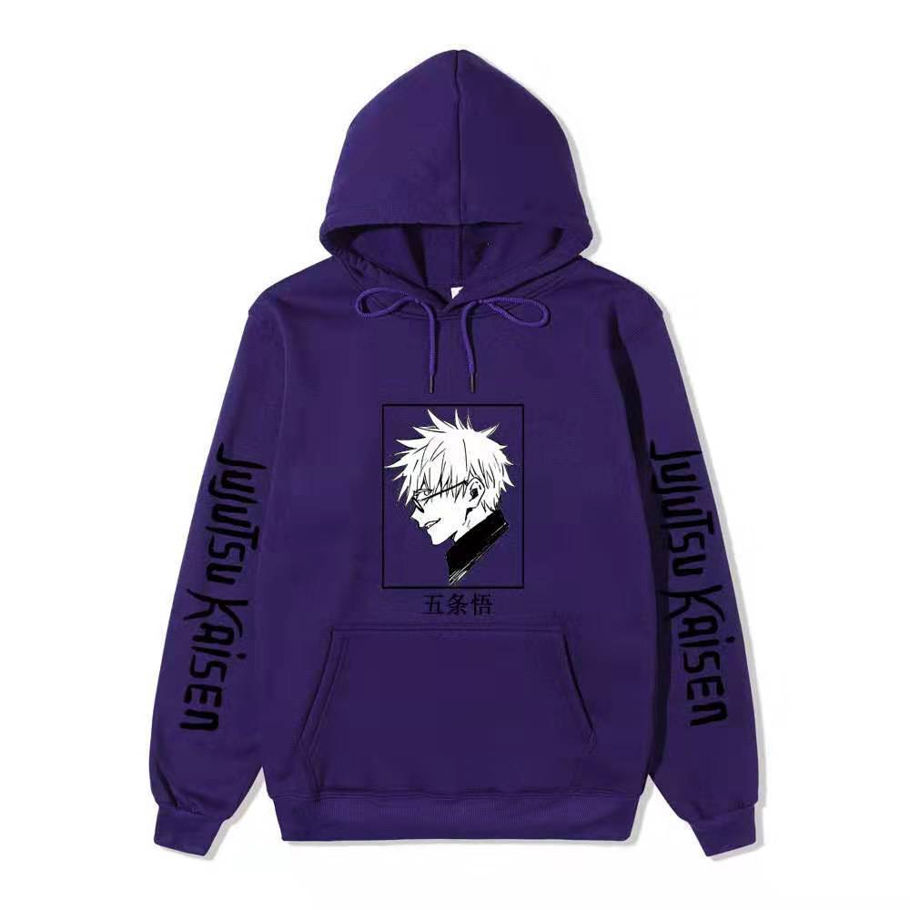 Jujutsu Kaisen Gojo Satoru Hoodie Unisex Fleece Sweatshirt Anime Print Autumn Winter Casual Pullover