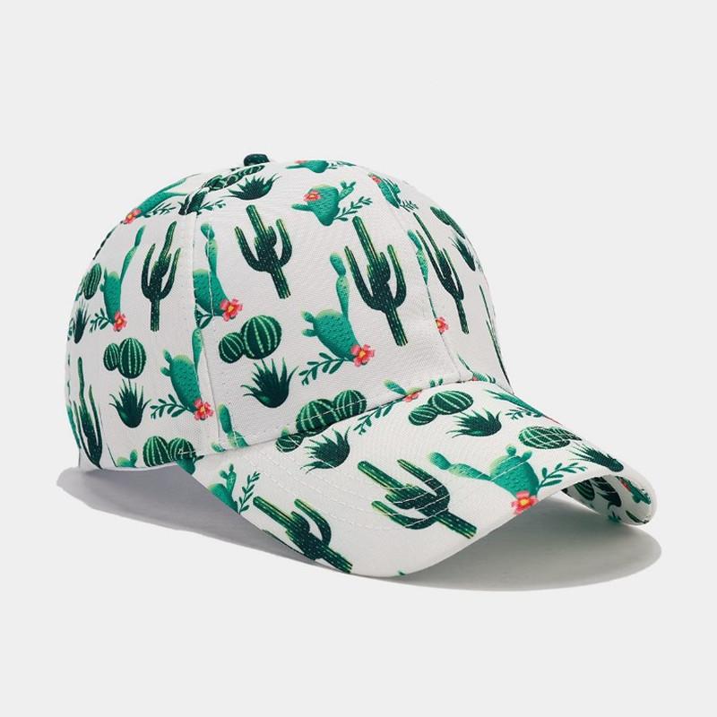 Tropisches Kaktusmuster Vollprint Baseballkappe Damenmode Atmungsaktive Sonnenschutzkappe Herren Sommer Outdoor-Sport Papa-Hüte