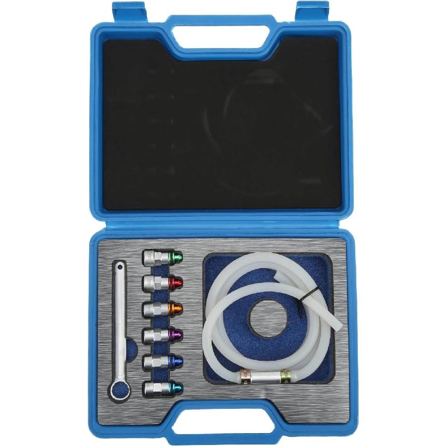

Brake Bleeder Wrench Kit, 7 to 12mm Bleeder Spanner Set with 6 Adapters and Drain Hose Universal for Car SUV Light Truck Motorcycle Brake Caliper and