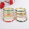 Leaf Floral Pattern Enamel Bangle Bracelet Colorful Drip Cloisonne Bracelet Beach Vacation