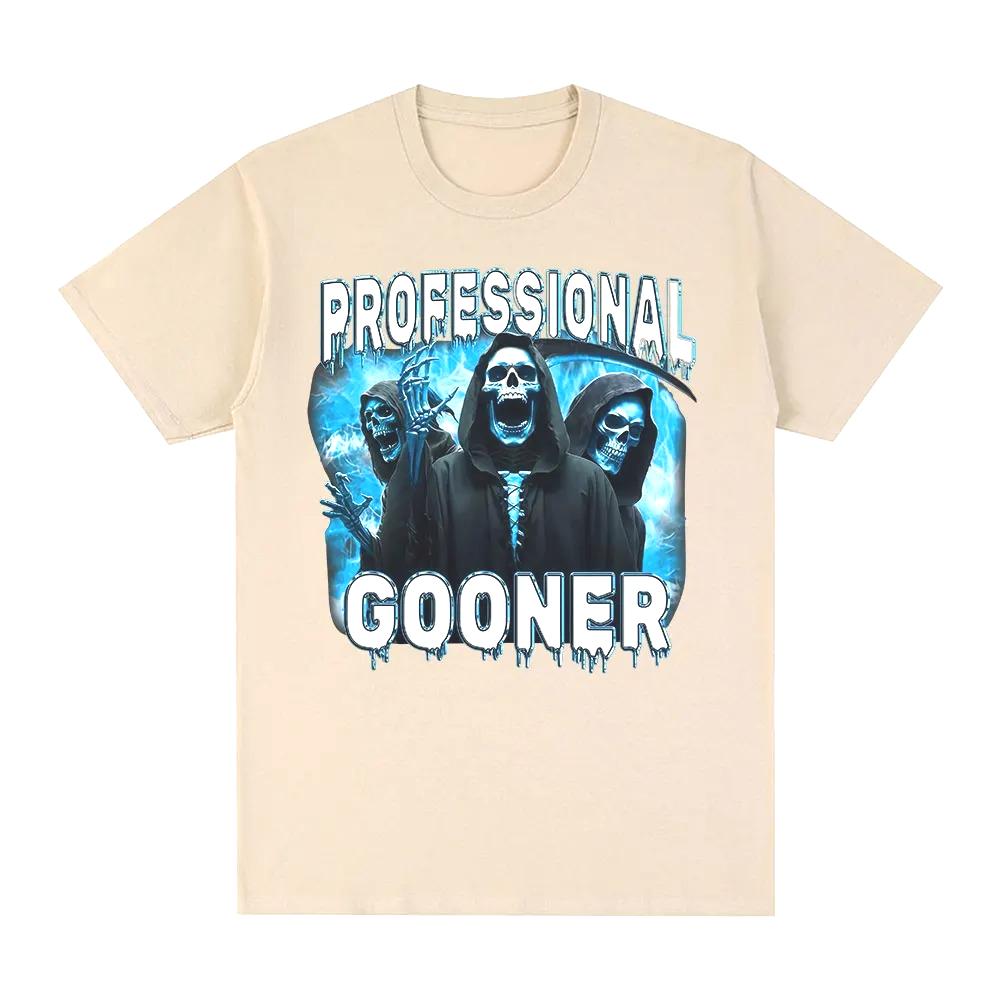 Professional Gooner Offensive Funny Skeleton Meme T Shirts Goon Sexual Joke Party Summer T-shirts Unisex Fashion Tees