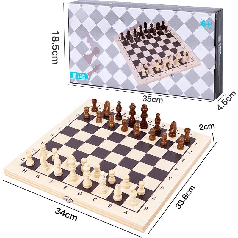 mussels Wooden Foldable International Chess Set