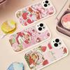Animierte S-Erdbeer-S-Shortcake Handyhülle Für IPhone 16 15 14 11 12 13 Pro Max Plus Rückseite Lederhülle