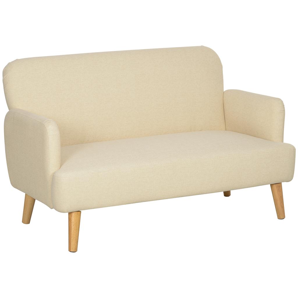 Two-Seater Sofa, Compact, Skin-Friendly Cover, Up to 240 kg, 130x74x79 cm, Cream White