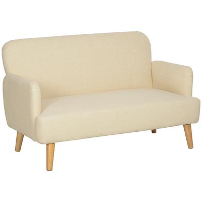 Two-Seater Sofa, Compact, Skin-Friendly Cover, Up To 240 Kg, 130x74x79 Cm, Cream White