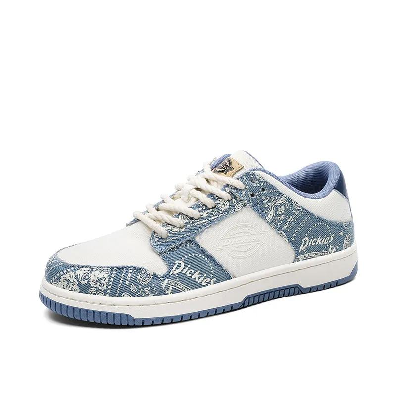 Dickies Breathable Low top Skateboard Shoes Unisex White Blue (Unisex) Skate Shoes