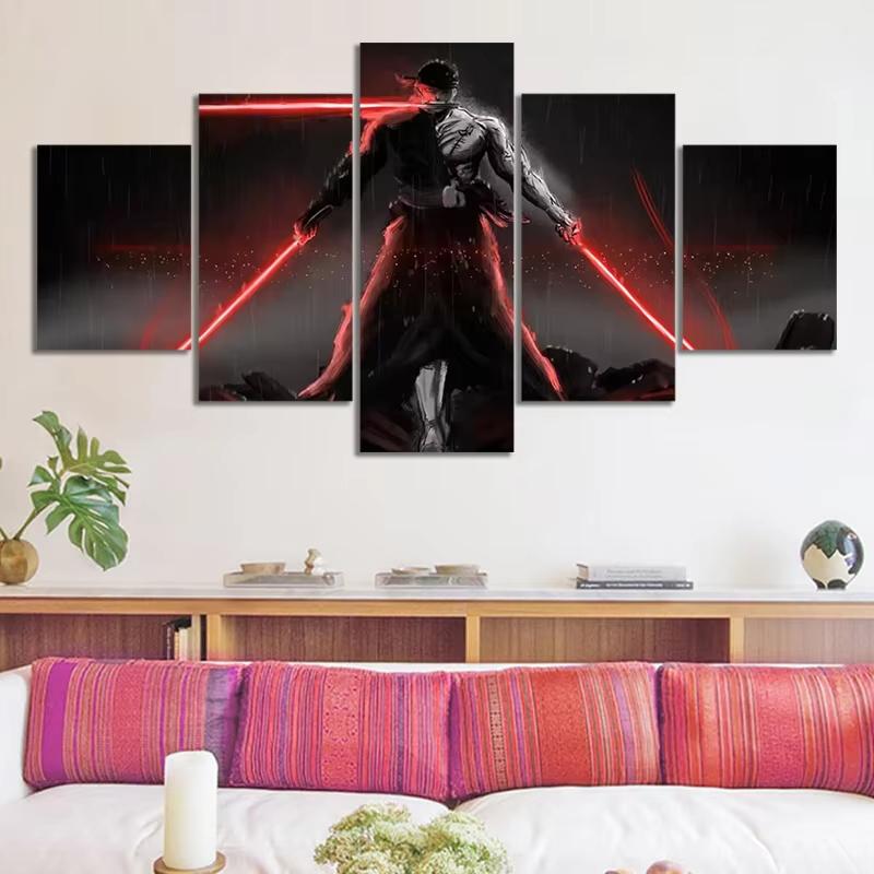 

5 Pcs HD Printed ONE PIECE Rorono Zoro Painting Anime Poster Home Decor Wall Art Bedroom Decor Gift E-sports Room Anime Mural 20x35-20x45-20x55cm