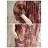 Dimanaf 2025 Summer Plus Size Dress Women Casual Vintage Floral Dress Basic Printing Long Beach Elegant Loose Dress