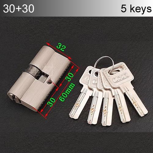

Anti Theft door lock Cylinder height 32mm length 50 55 60 65 70 75 80 95 100 110 120mm with 5 keys Lock Core for Interior Door