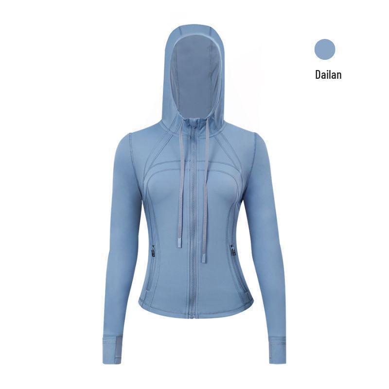 Lulu Spot High Version Yoga Long Sleeve Hooded Running Jacket