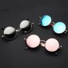 Retro Punk Sunglasses Round Reflective Glasses for Men Women Vintage Style UV Protection