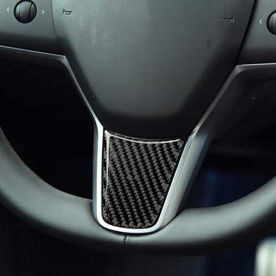 Auto-Lenkrad-Aufkleber, Kohlefaser, Innenraum, Modell 3 Y, Auto-Dekorationsaufkleber, Auto-Modifikationszubehör