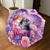 1PC Kittens Flowers Umbrella-8-Rib Reinforced, Automatic Open, Lightweight & Durable, Cute Fashion Accessory for Outdoor-Y0331