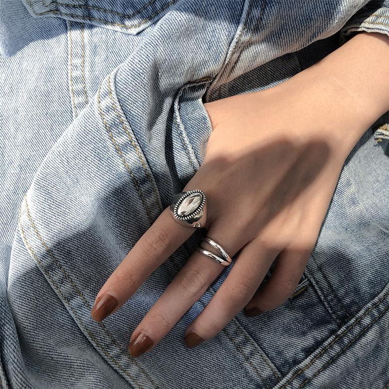 Korean Style Elegant 925 Pure Silver Adjustable Finger Ring For Women Fashion