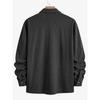 Men Corduroy Shirt Long Sleeve Plaid Solid Color Wrinkle Free Business Casual Slim Fit Top