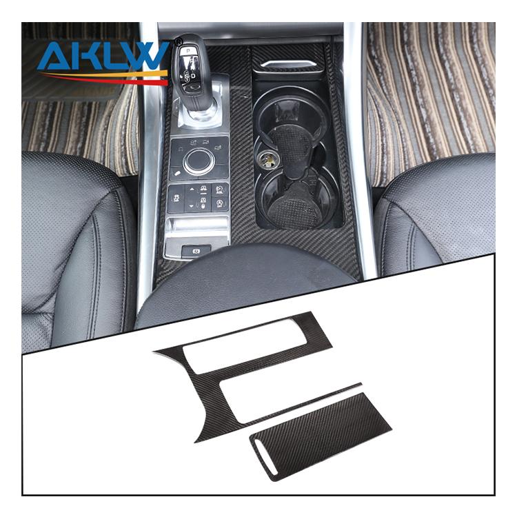 Real Carbon Fiber Car Interior Accessories Center Console Gear Shift Panel Trim Frame for Land Rover Range Rover Sport 2014-2017