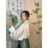Green Portable Portable Chinese Style Han Costume Folding Fan