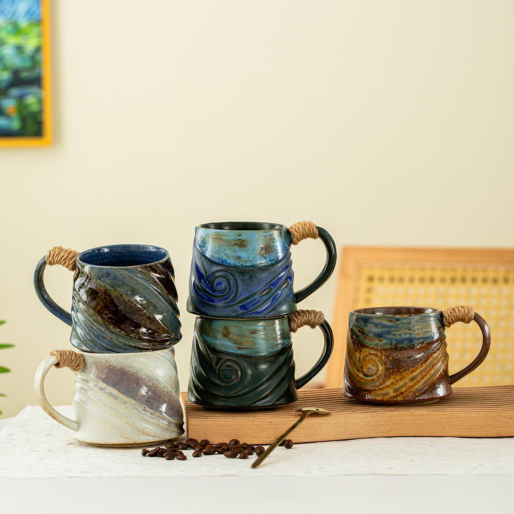 Vintage Glaze Coffee Mug Creative Stoneware Cup for Home Office Breakfast Tea Cup