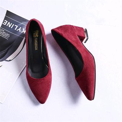 Pointed High Heels Square Heel Pumps Women Spring Autumn Shoes Woman Fashion Shallow Office Shoes Slip-On Wedding Ladies Shoe358