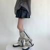 Scaldamuscoli Al Ginocchio da Donna Leggings Caviglia Alta Benda Ginocchio Alto Stivale Tubo Lungo Calze Lunghe Manica per Gamba Copri Polpaccio