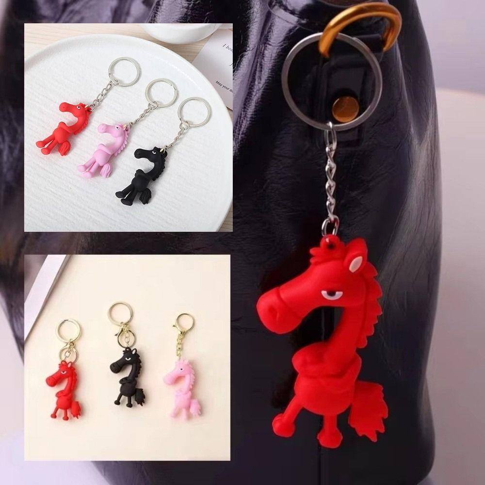 2026 Horse Mascot Keychain Accessories Cartoon Car Key Chains  Christmas Gifts