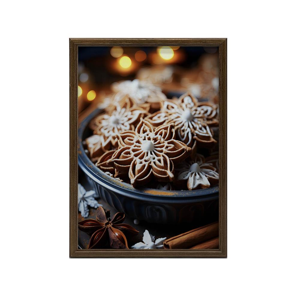 Świąteczne Rękodzieło: Pierniczki W Stylu Kwiatowym Świąteczne Rękodzieło: Pierniczki W Stylu Kwiatowym, 70X100 Cm, Rama Aluminiowa Czarna, Papier Mat