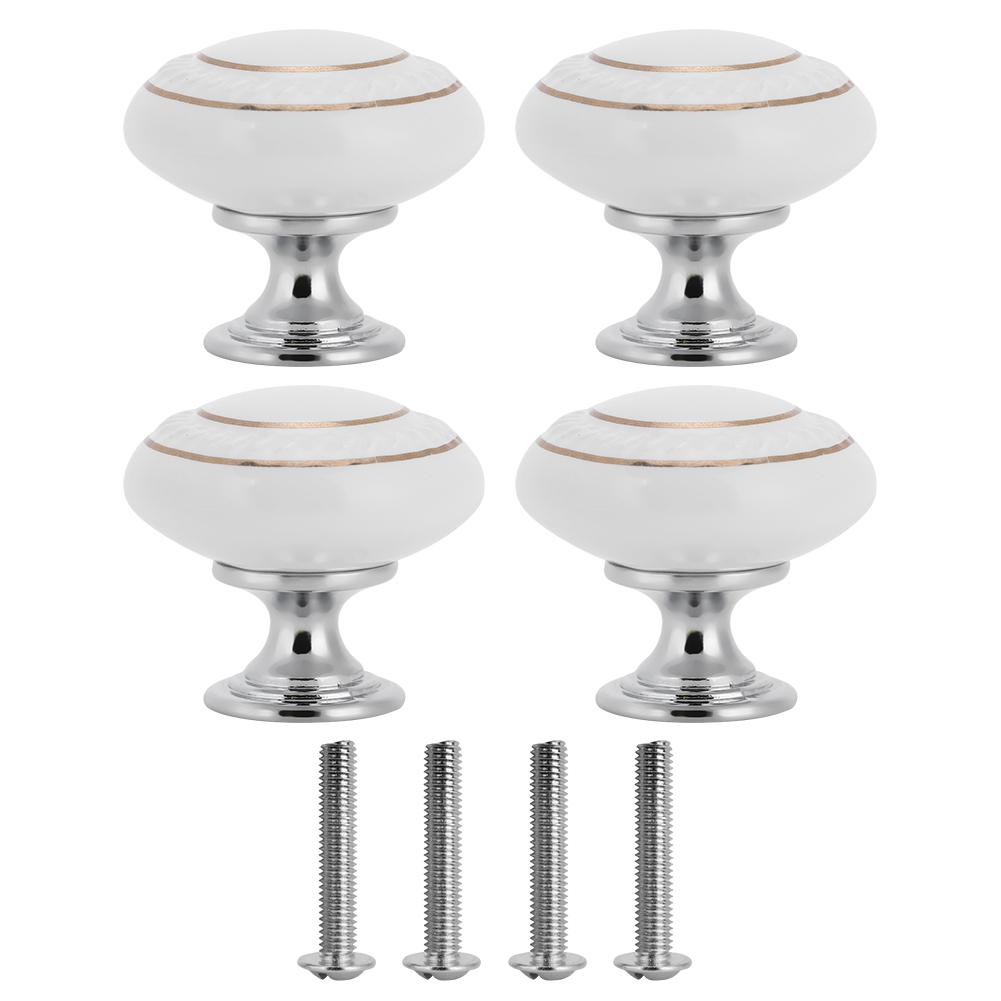 4Pcs Set Modern Ceramic Handle Pull Handle Knobs Hardware Fittings for Drawer Closet Cabinet