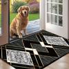 VIKAMA Black Gray Diamond Geometric Carpet Doormat Welcome Mat Outdoor Carpet Living Room Large Area Rug Bedroom Carpet Home D