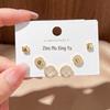 Copper-Plated Gold Korean-Style Zircon Four-Leaf Clover Earrings – Light Luxury Fashion.