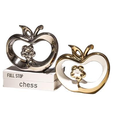 Zlaté jablkové ozdoby Kreatívna domáca dekorácia Svetlý luxusný jablkový remeselný výrobok na jedálenský stôl, vínnu skrinku, vianočná dekorácia