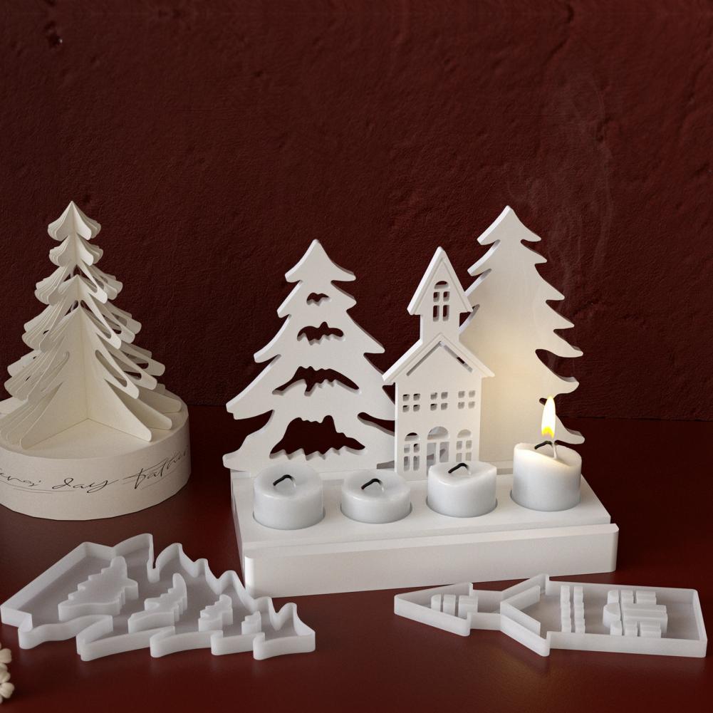 Home Improvement Casting Mold Christmas Silicone Casting Mold Christmas Candle Holder Silicone Molds for Diy for Festive