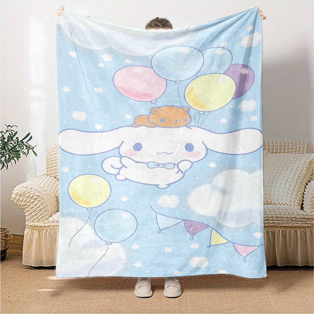 1pc Balloon Cloud Blanket Lightweight Flannel Throw for Sofa Bed Travel Camping Livingroom Office Couch Chair