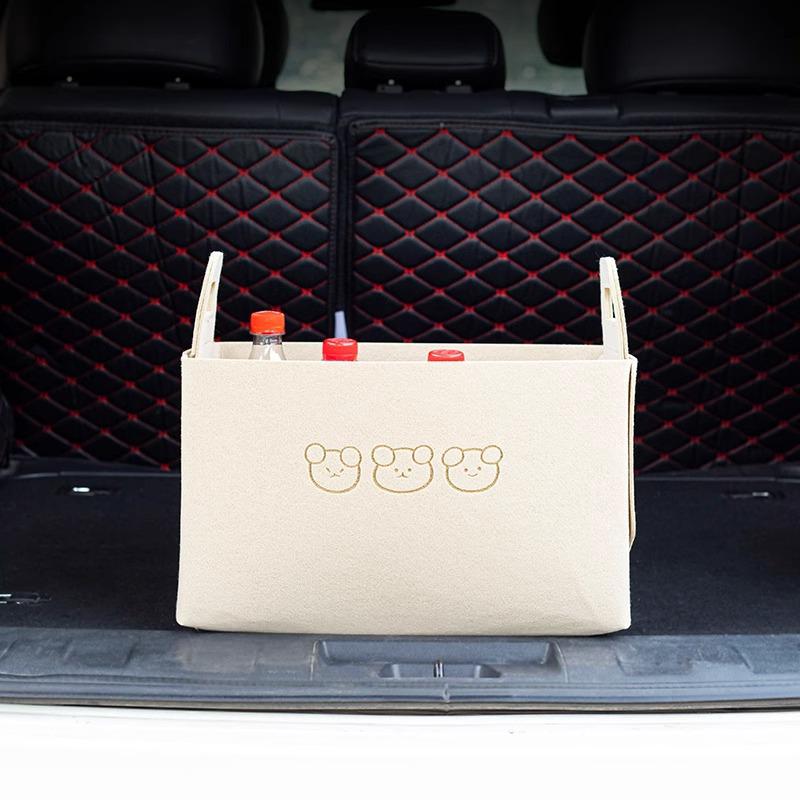 Large Capacity Folding Car Storage Box - Cute Cartoon Design