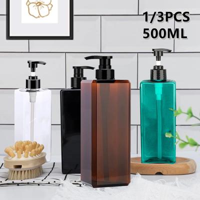 1Pc Plastic Shampoo Conditioner Dispenser Bottles Bathroom Empty Refillable Pump Lotion Bottle Cosmetic Soap Containers Set